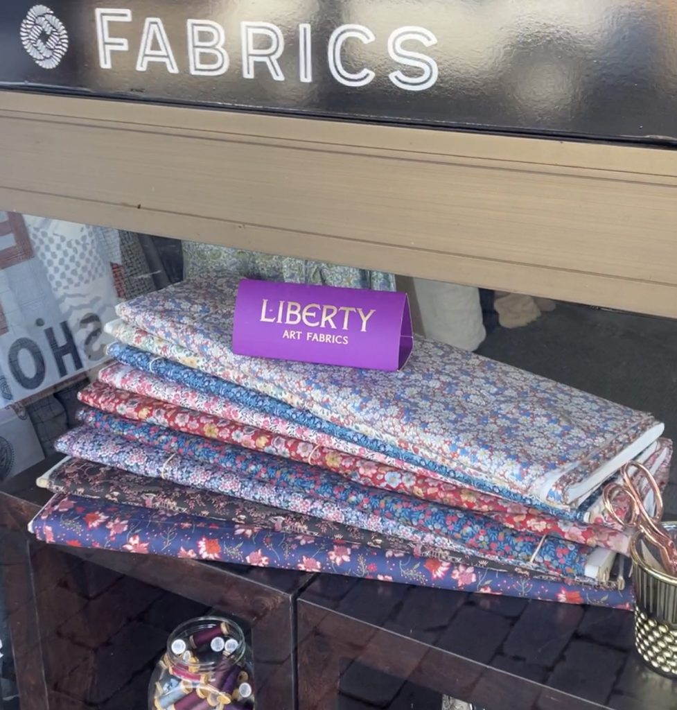 liberty of london tana lawn fabric in Loom Fabrics Store Window