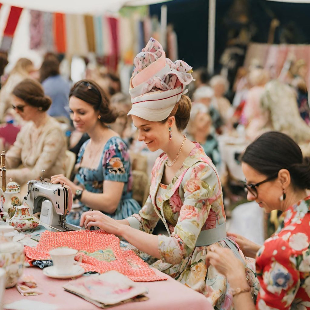 Royal-ladies-sewing-and-tea