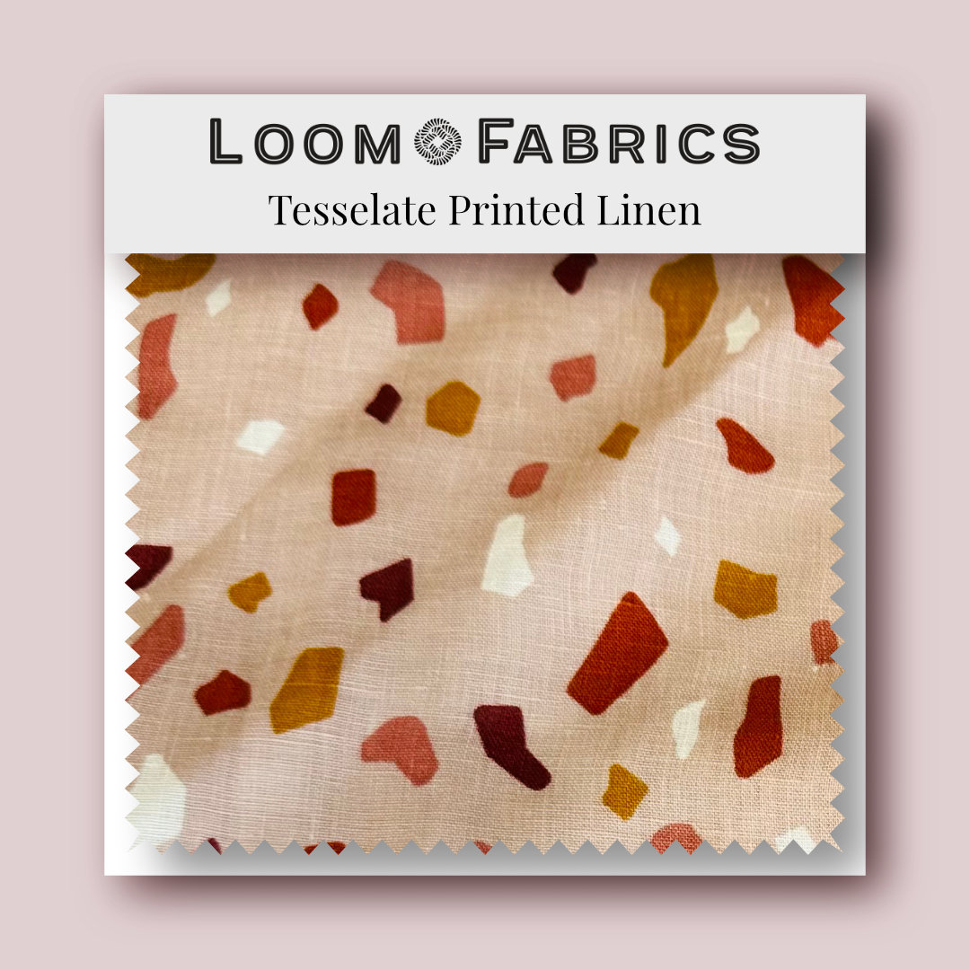 Loom Fabric Swatch Tesselate Printed linen