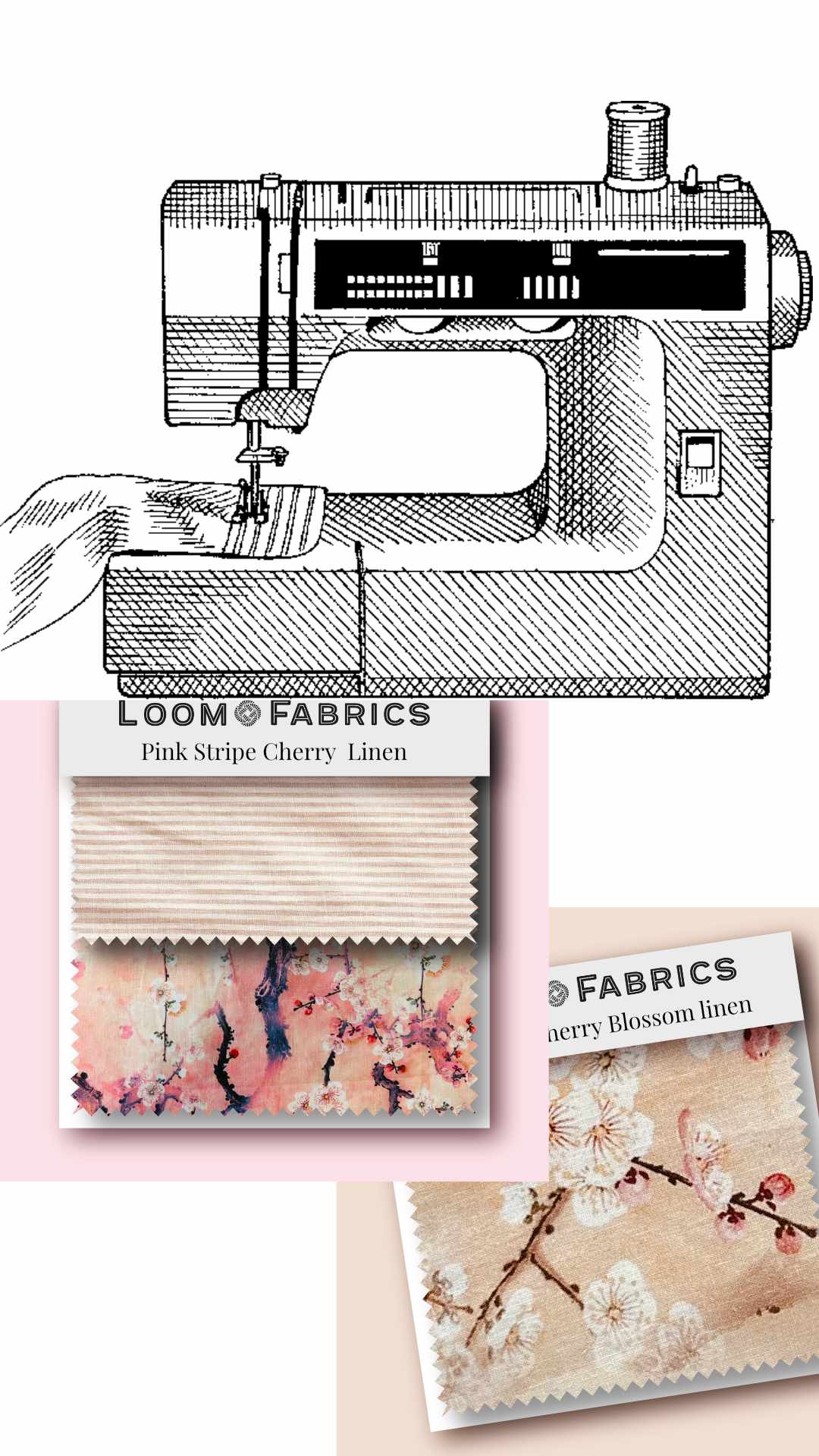 learn to sew with modern sketcxh machine and cherry blossom