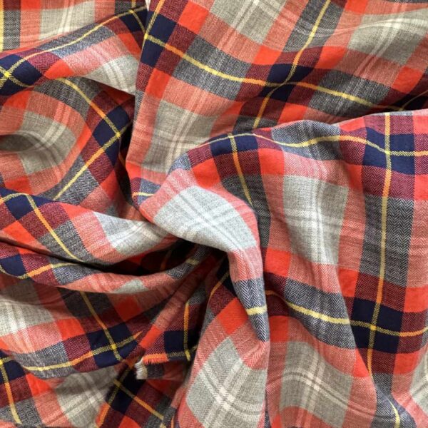 red lumberjack brushed cotton fabric swirl
