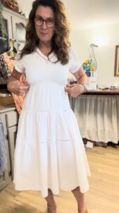 Rel in the white Never Tear US Away Dress Pattern Whisper White cotton seersucker