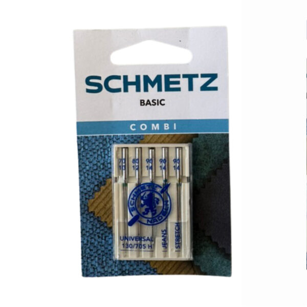 Schmetz Home Sewing Machine Needles Basic Combi Pack 70 80 90 uni stretch jean